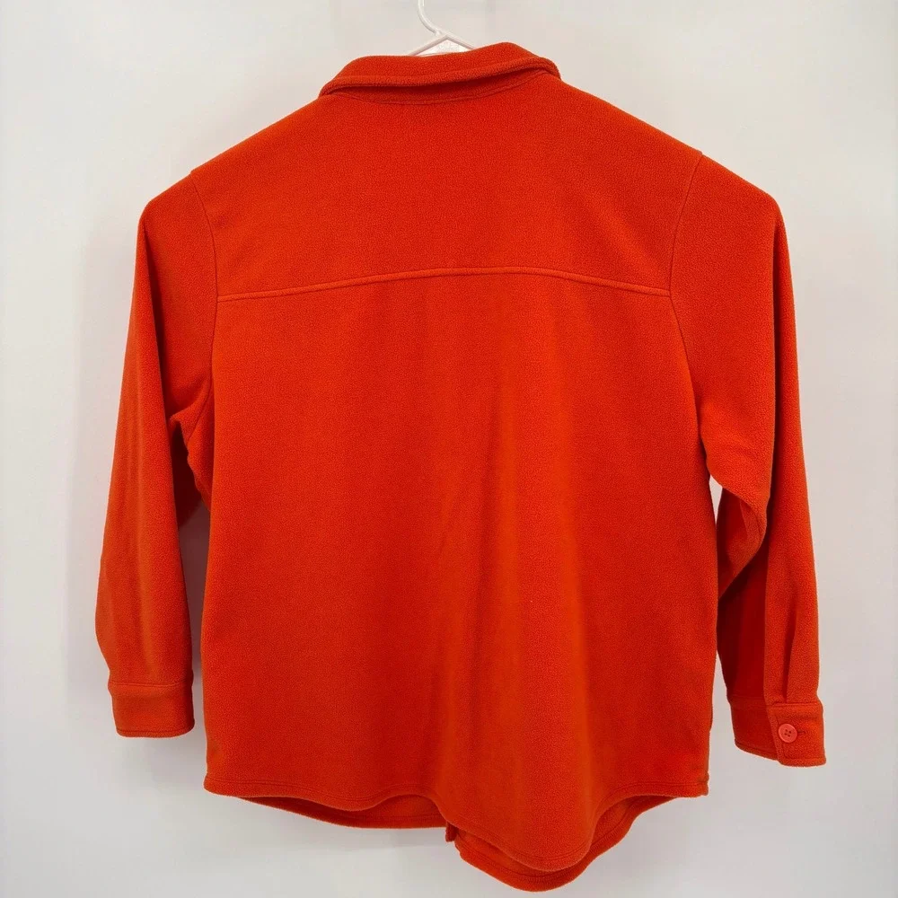 Belle by Kim Gravel Fleece Shacket Womens XL Orange EUC Button Front Utility